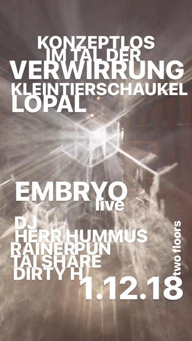 embryo tal der verwirrung konzeptlos taishare pun rainer dirty h souterrain kleintierschaukel lopal