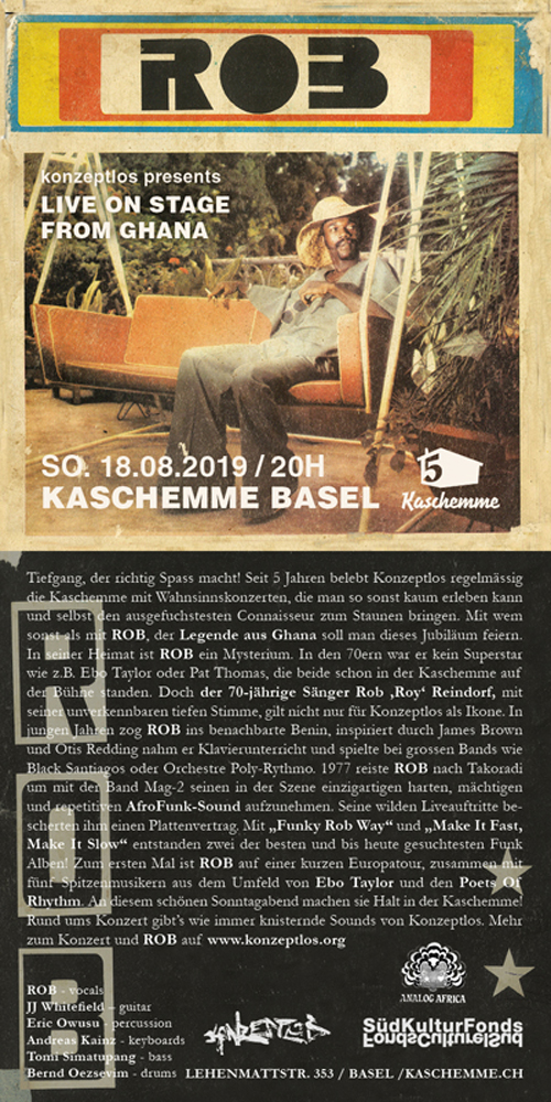 ROB Konzeptlos Basel Essiebons soundway kaschemme rainer analog africa mr.bongo konzeptlos presents basel konzerte afrofunk